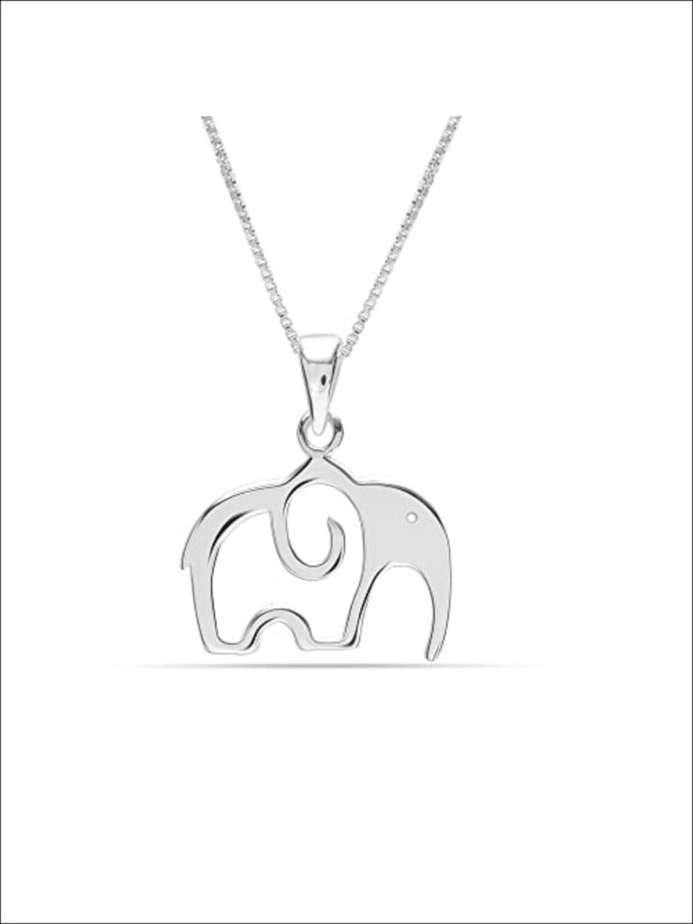 925 Sterling Silver Elephant Pendant Necklace, Thai Openwork Charm, 18mm